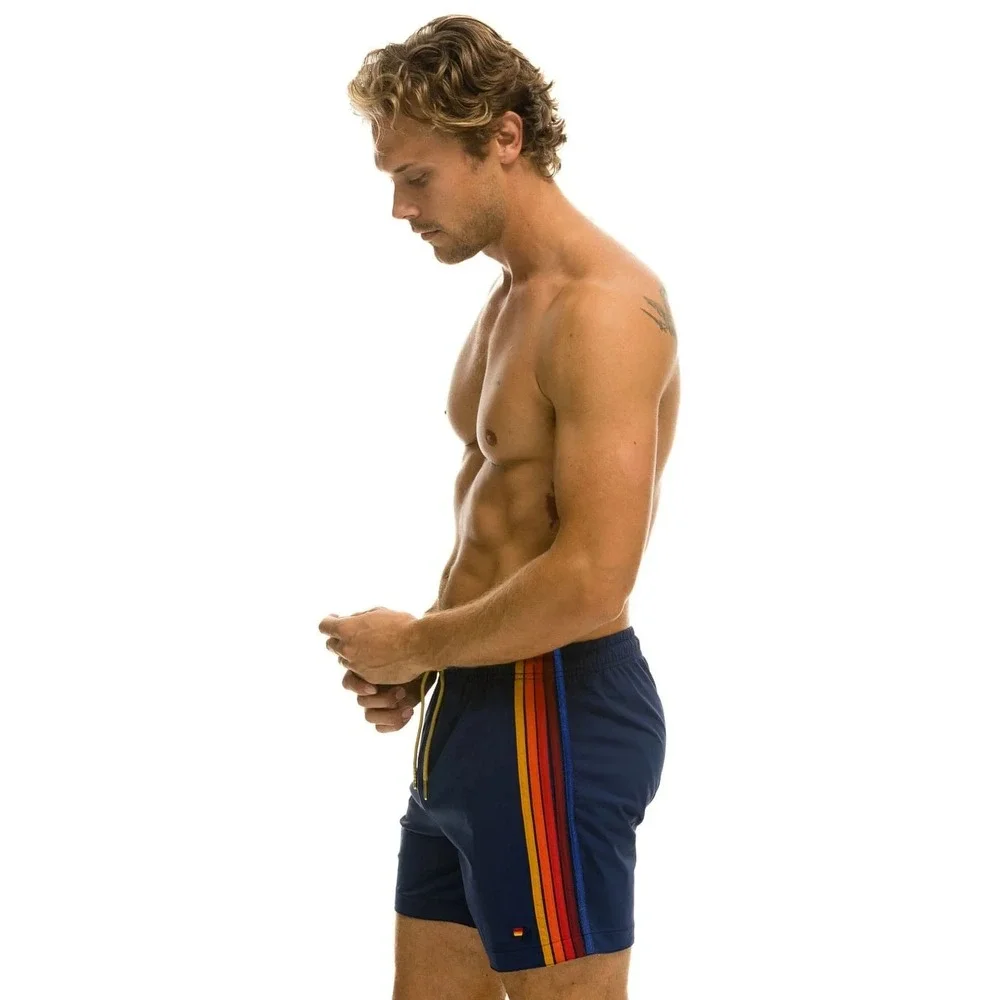 Aviator Nation Men's 32 Navy Blue 5 Stripe Flex Board Shorts 5